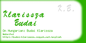 klarissza budai business card